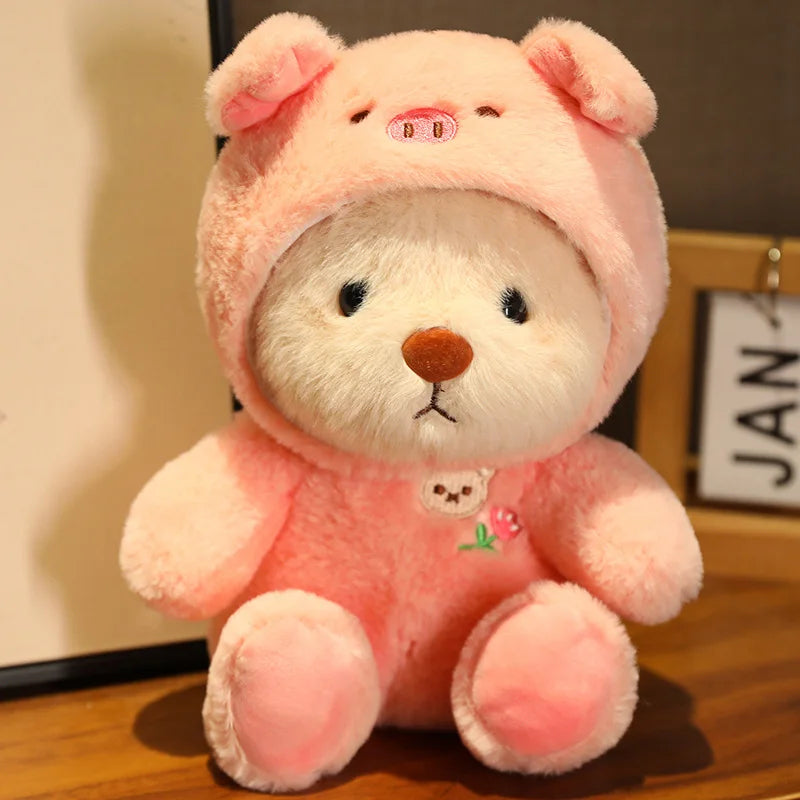 25/35cm (9.8/13.8 in) Anime Cosplay Joint Plushies Bear, Bunny, Duck, Shark and Pig Soft Stuffed Dolls for Girls
