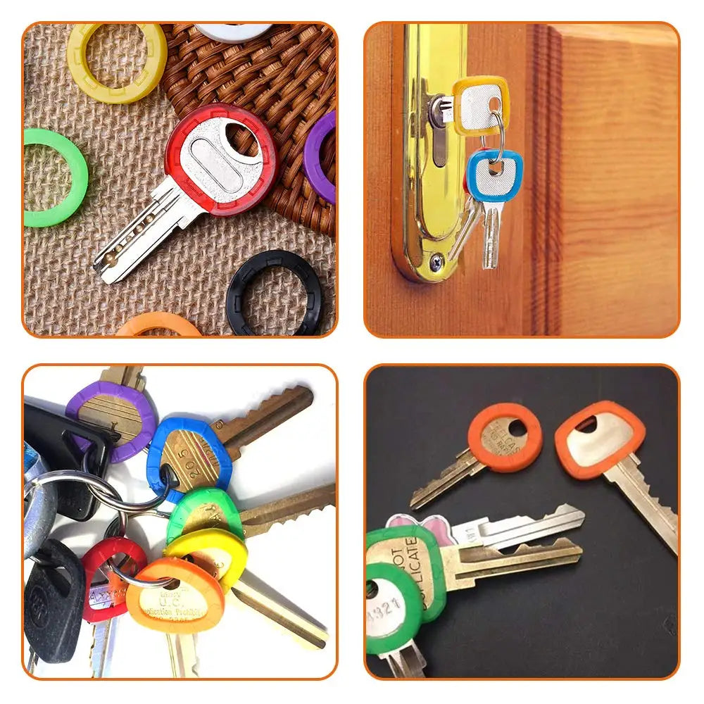 12-Pack Vintage Silicone Key Covers – Multi-Color Key Caps for Door Key Protection & Organization
