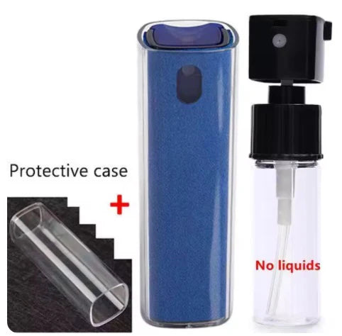 Microfiber Screen Cleaner Spray Bottle with Cloth – Refillable Phone, Tablet & Glasses Wipes