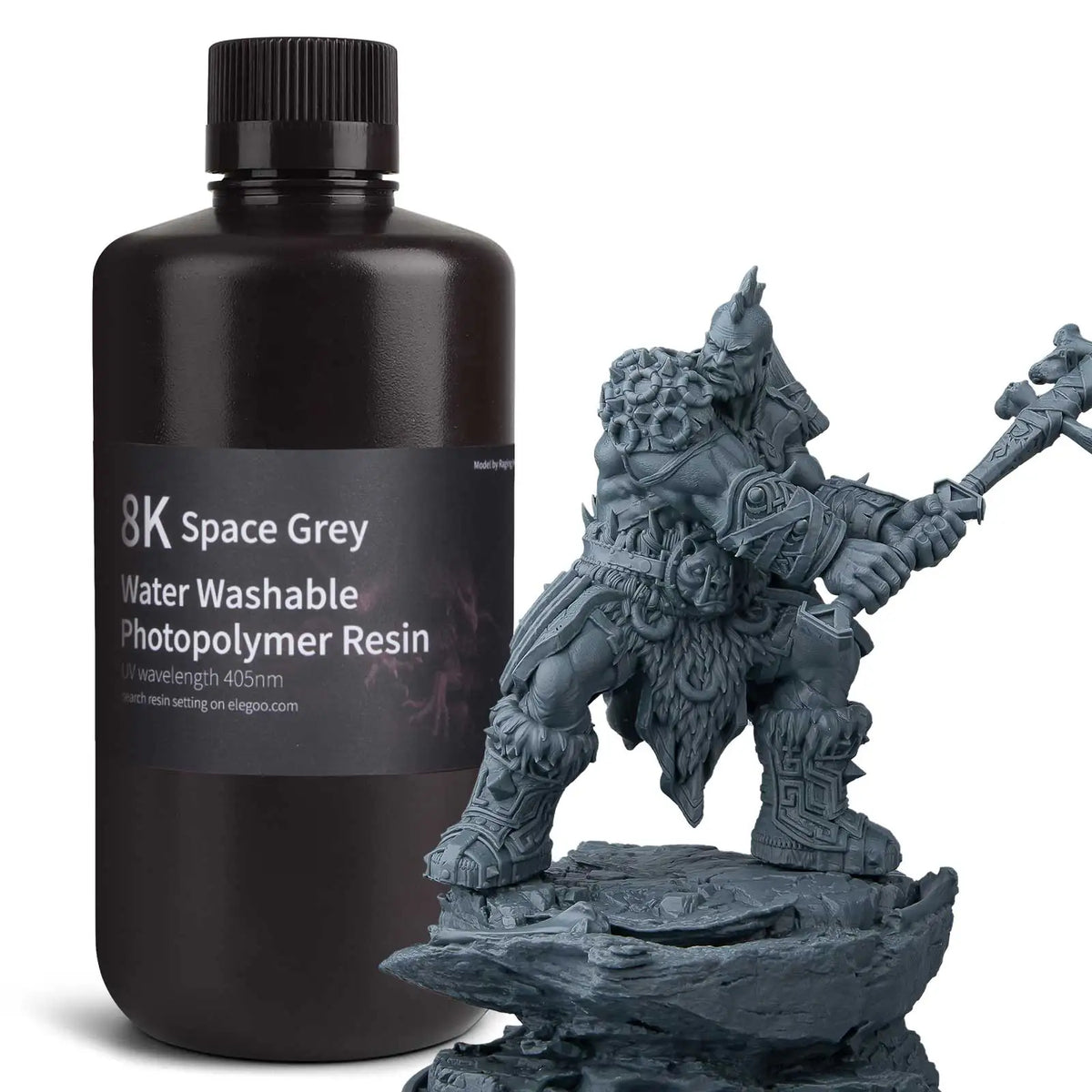 UV 3D Printing Resin 405nm, ABS-like, Water Washable, 8K Compatible for MSLA/DLP/LCD Printers