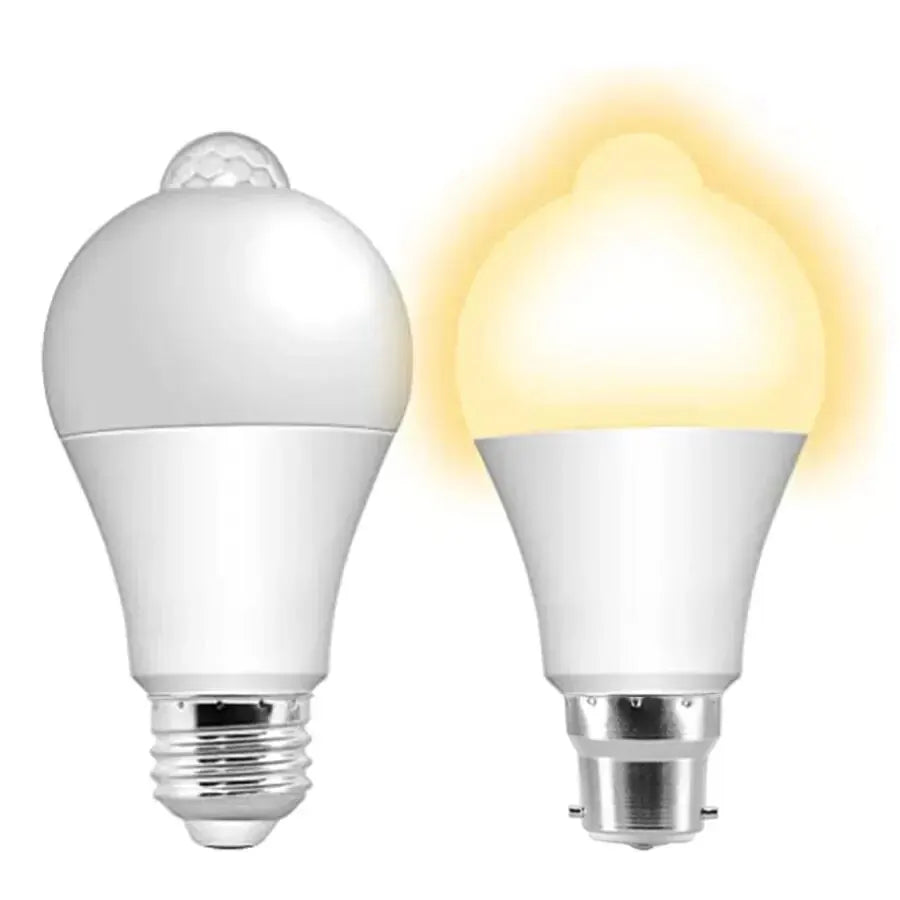 PIR Motion Sensor LED Bulb E27 – 12W/18W Motion-Activated AC85–265V, Warm & Daylight, 120° Detection