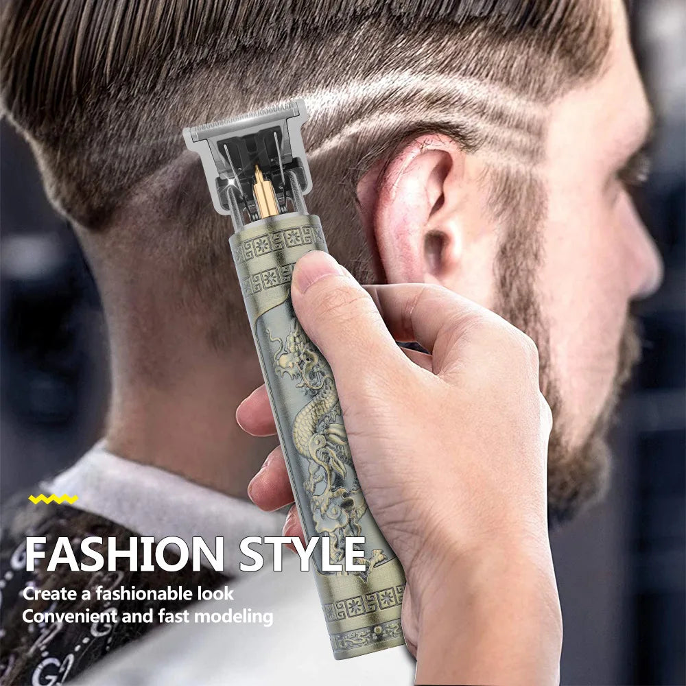 Retro Haircutting & Trimmer Set for Men — Rechargeable Electric Shaver & Beard Trimmer for Sensitive Skin, 60-Min Runtime