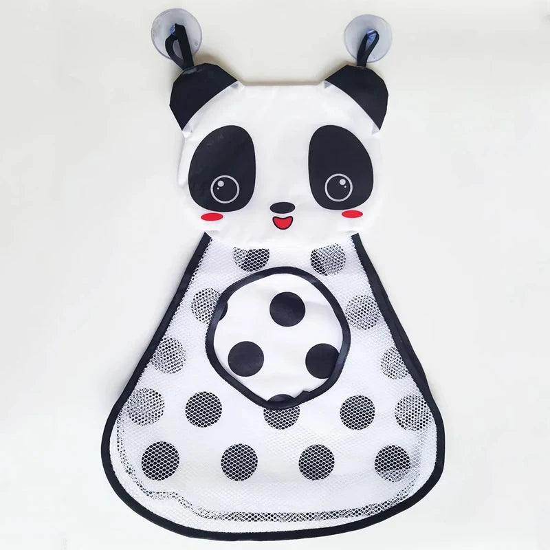 Baby Bath Toy Mesh Organizer with Suction Cups - Cartoon Animal Storage Bag for Kids