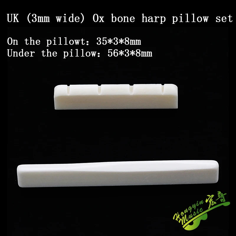 Ukulele Bone Bridge, Nut & Saddle Set - Real Bovine Bone Replacement