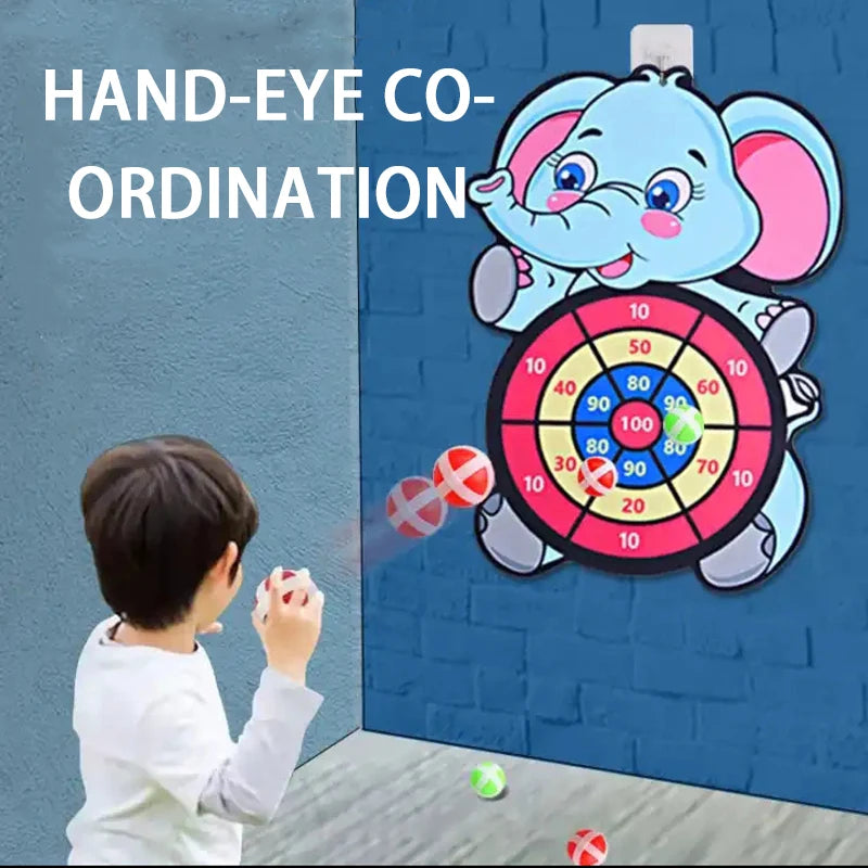 Montessori Sticky Ball Dart Board Target Game - Indoor & Outdoor Kids Toy, Party & Classroom Game