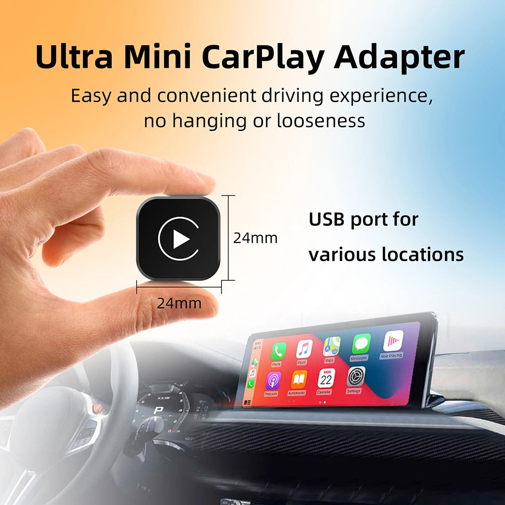 Wireless CarPlay & Android Auto Adapter 2-in-1 USB 5.8GHz WiFi Convert Wired to Wireless