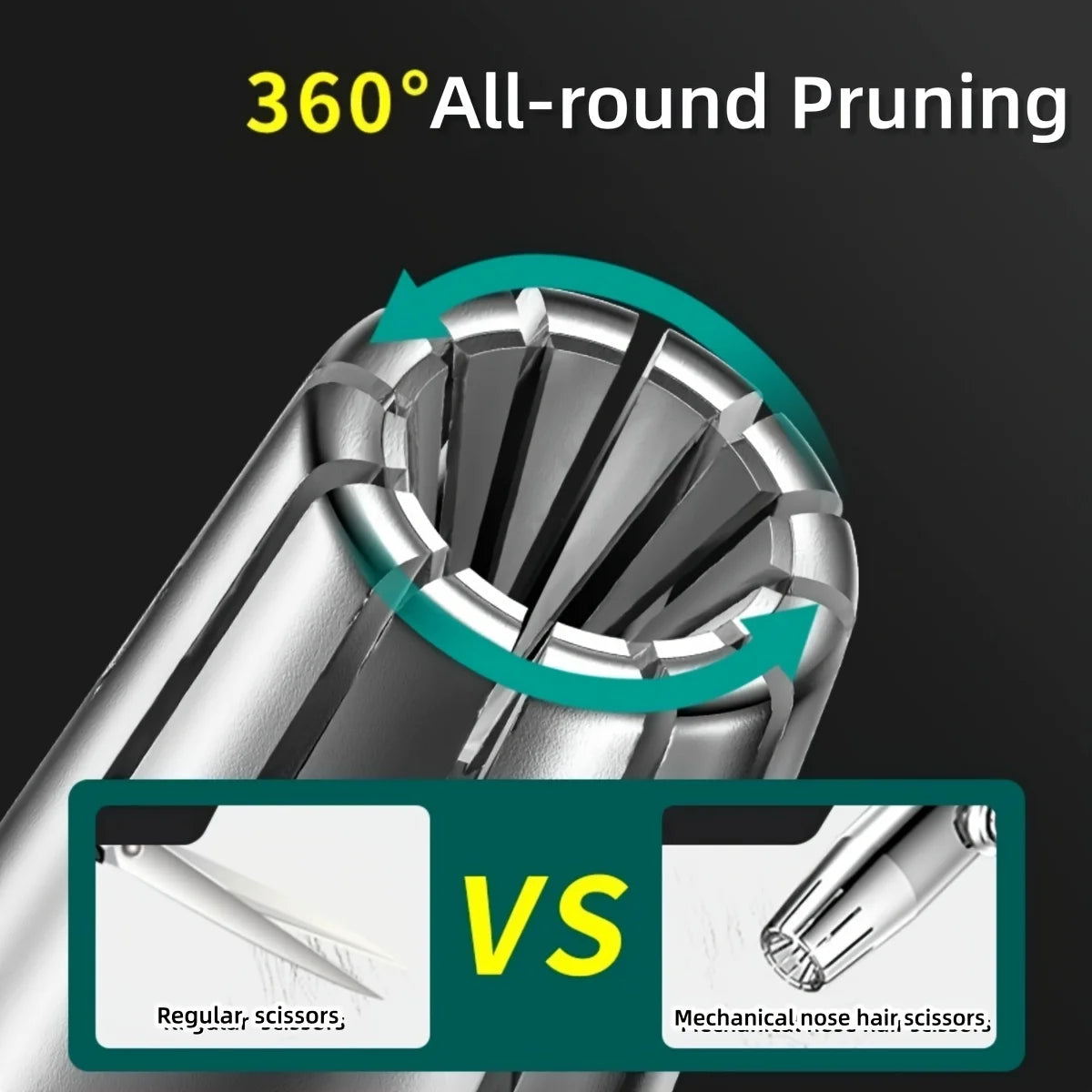 Portable Manual Nose & Ear Hair Trimmer for Men and Women, Waterproof Stainless Steel with Cleaning Brush