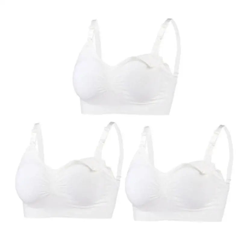 3-Pack Seamless Maternity Nursing Bras – Wireless Breathable Nursing Bra with Removable Pads & Front/Back Closure
