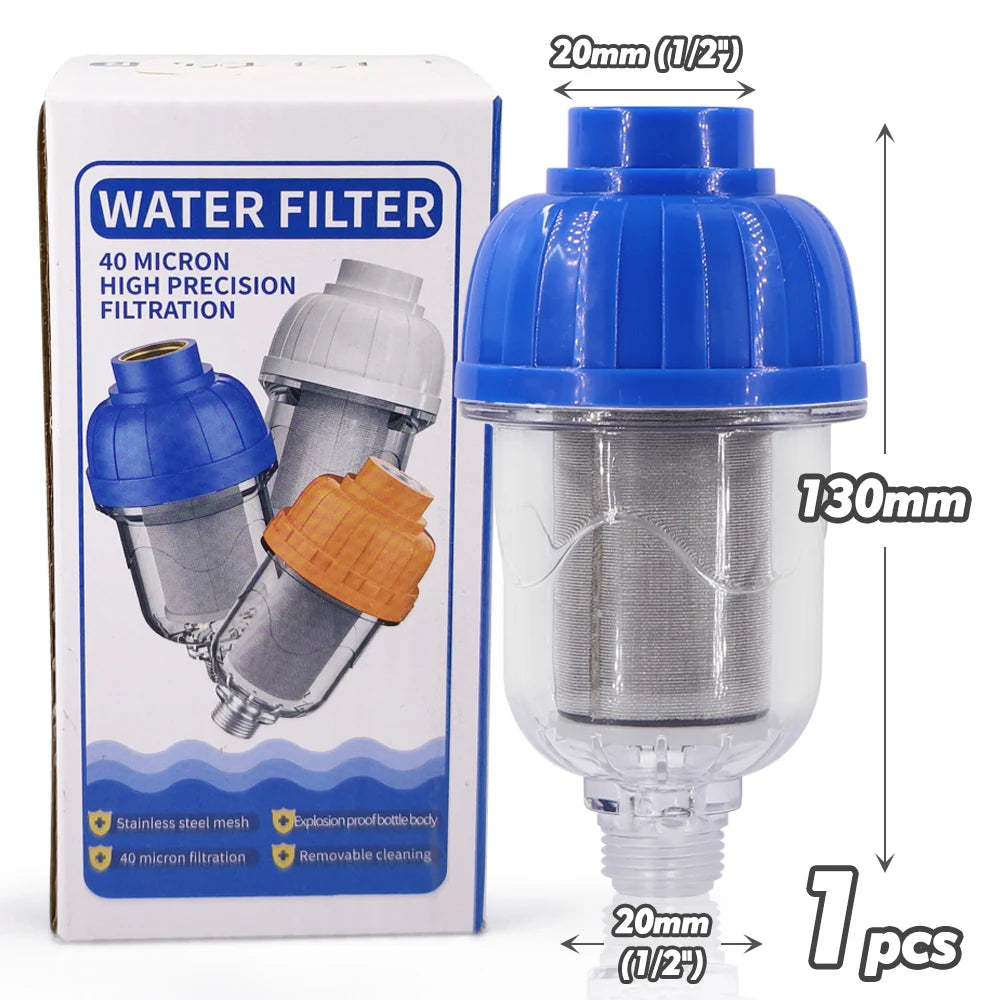 40-Micron 1/2" (12.7 mm) Prefilter with 316 Stainless Steel Screen – Garden Faucet, Kitchen & Bathroom Strainer