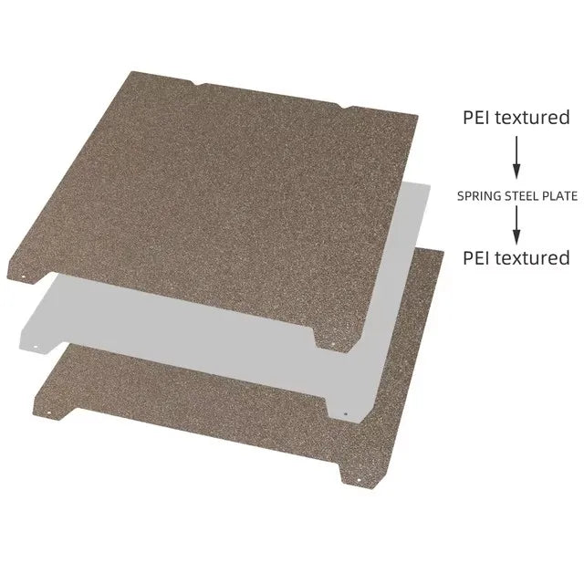 PEI Spring Steel Build Plate – Removable 3D Printer Build Surface for Heated Bed, Smooth PEI Sheet 235x235mm (9.25 x 9.25 in) & 310x310mm (12.20 x 12.20 in)