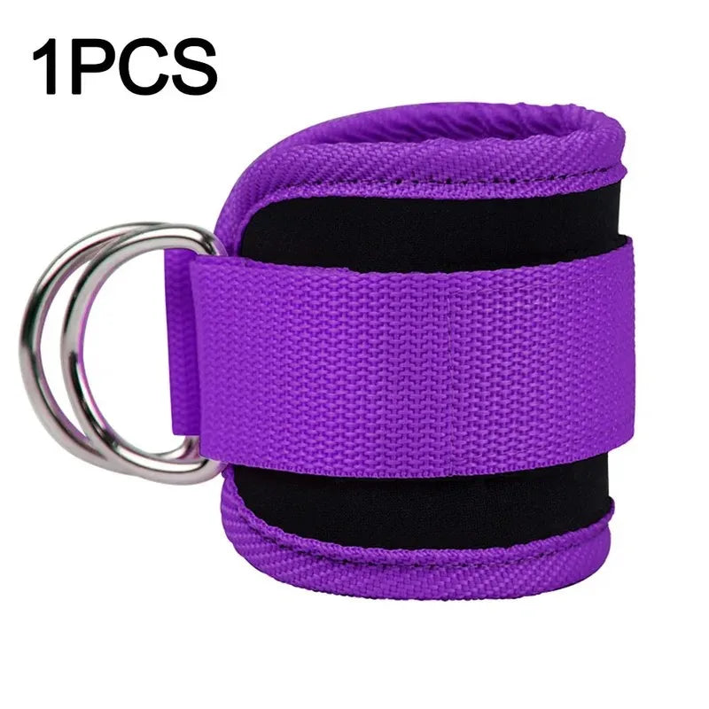 Padded Ankle Strap (1-Pack) - Double D-Ring Cable Machine Cuff for Leg Extensions, Curls & Glute Workouts