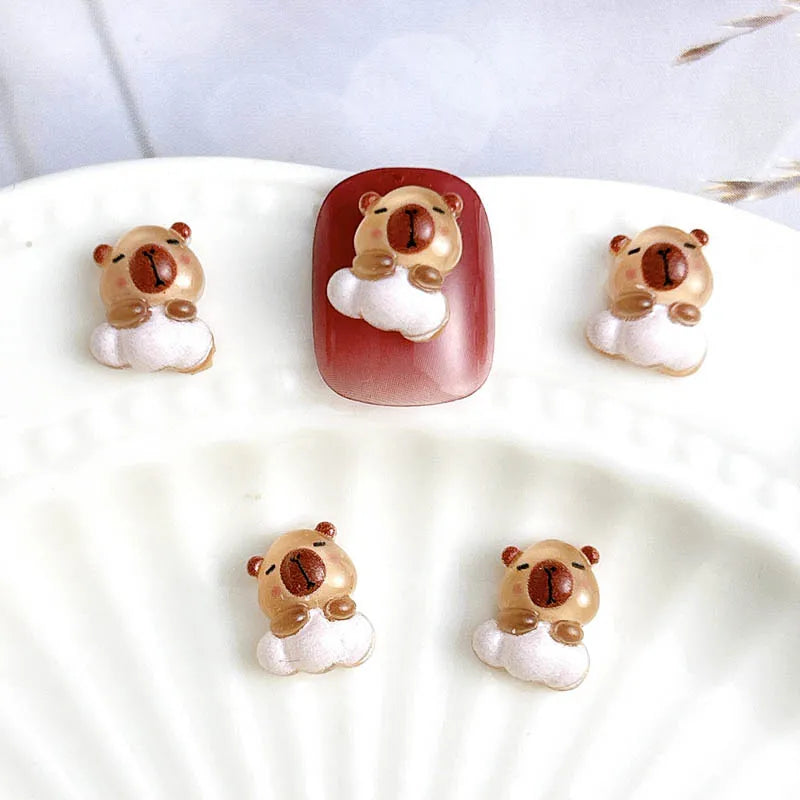 50pcs Cute Resin Capybara Nail Charms for Nail Art view 7