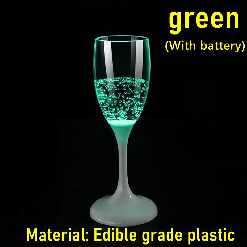 6-Color LED Light-Up Drink Cups - Flashing Wine & Beer Glasses for Parties, Weddings & Christmas