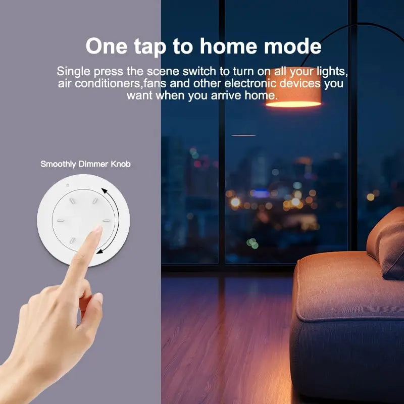 ZigBee Smart Knob Switch Wireless Rotatable Scene Button Dimmer for Tuya Smart Home