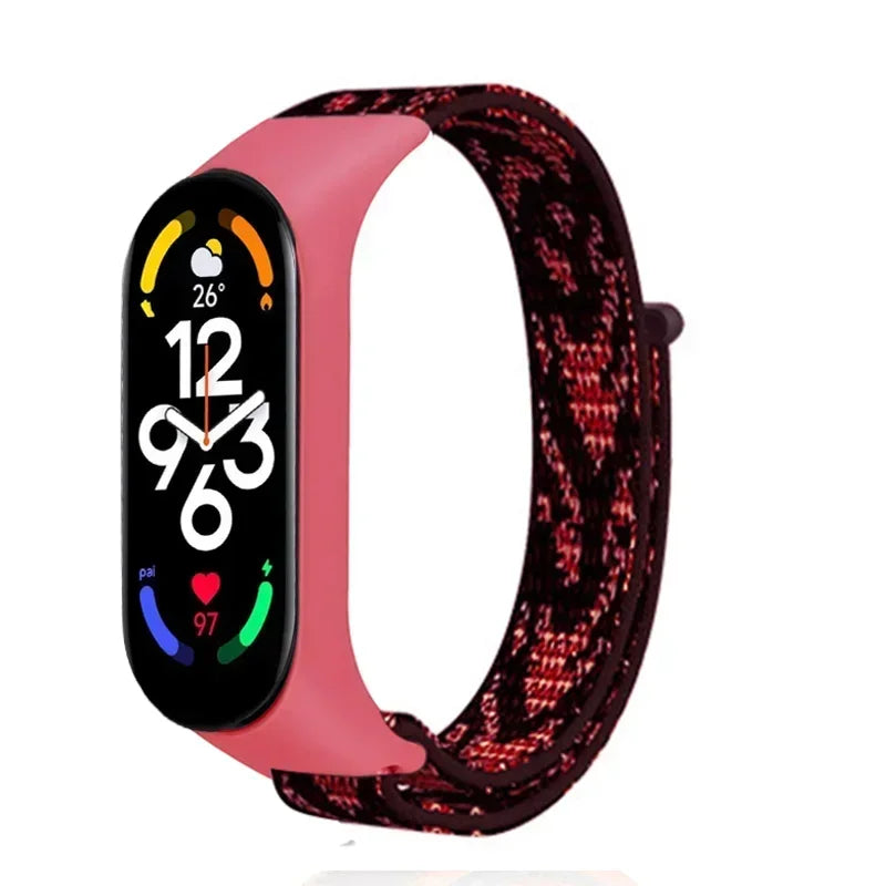 Nylon Loop Replacement Strap for Smart Fitness Tracker – Soft Adjustable Breathable Woven Wristband