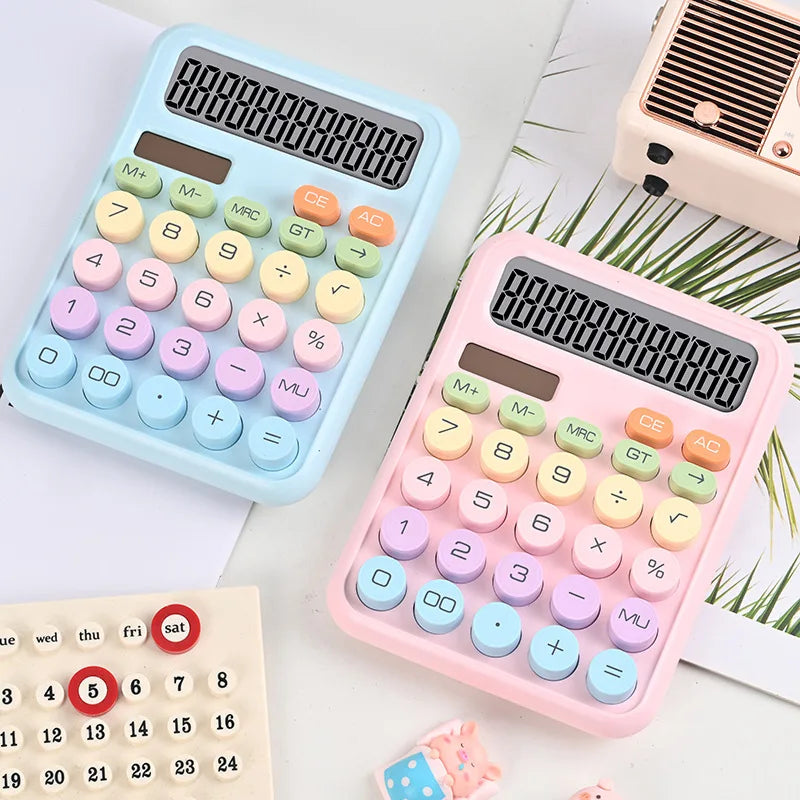 12-Digit Large Screen Desktop Calculator for Accounting and Office — Multi-Color