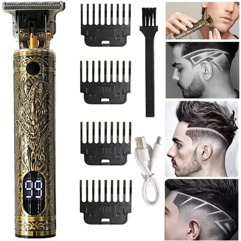 Rechargeable Cordless Hair Trimmer — Stainless Steel Blade, 80 Min Runtime, 0.5–1 mm (0.02–0.04 in) Cut