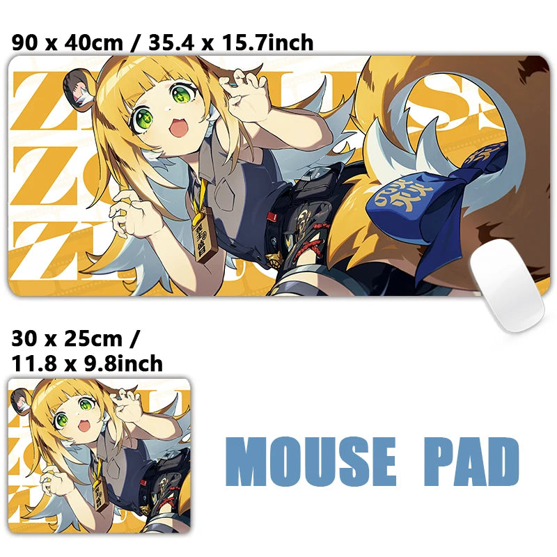 XXL Anime Gaming Mouse Pad – Hoshimi Miyabi & Evelyn Ellen Desk Mat, Large Keyboard Mousepad with Non-Slip Silicone Base
