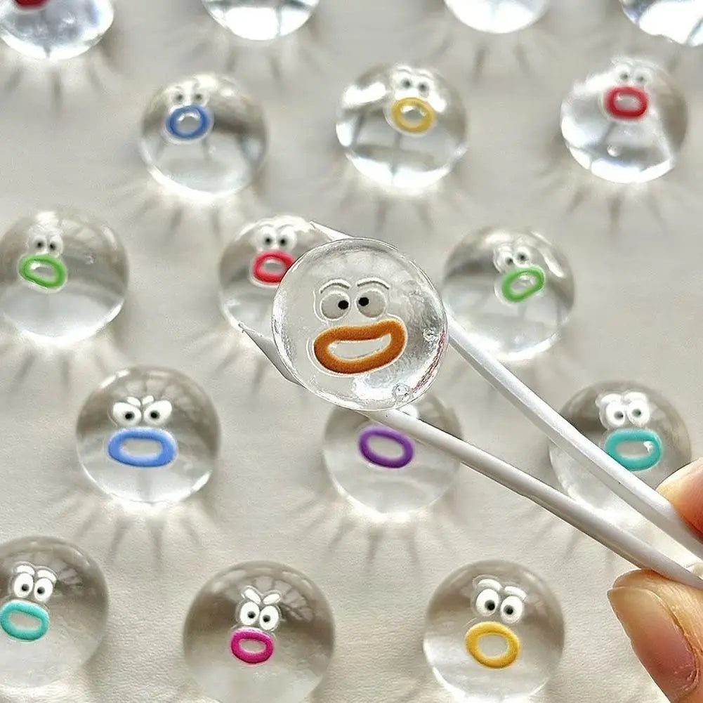 Mini Transparent Silicone Emotion Fidget Poppers — Sensory Stress Relief Toys (1-20 pcs)
