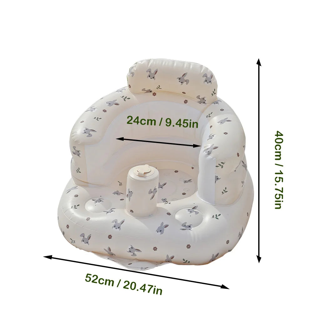 Portable Inflatable Baby Seat — PVC Infant Sofa & Bath Stool, Multifunctional Learning/Sitting Practice Chair (57×48×35 cm / 22.4×18.9×13.8 in)