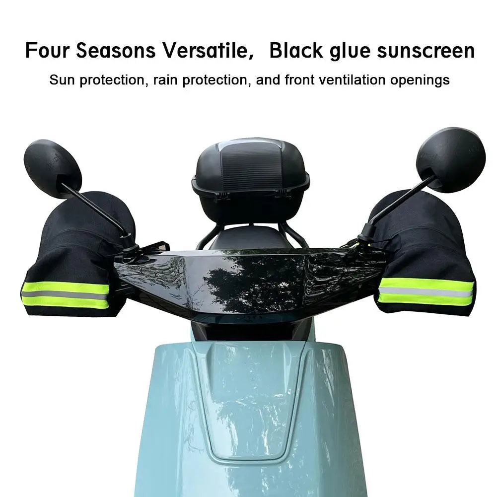 Motorcycle Handlebar Gloves 1 Pair Waterproof Windproof Sun Protection for Motorbikes Scooters ATVs Snowmobiles — Universal Fit (9.45 x 5.51 in / 24 x 14 cm)