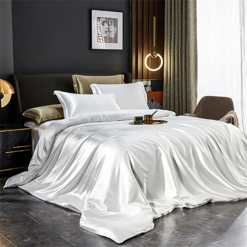 Luxury Silk-Feel Satin Bedding Set - Duvet Cover, Bed Sheet & Pillowcases - Twin/Full/Queen/King (3-5 Pc)