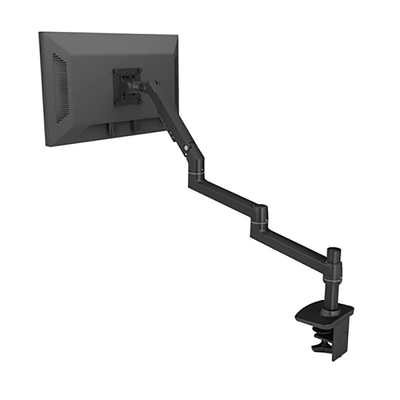Ultra-Long Arm Full-Motion Aluminum Monitor Mount — Table Clamp & Grommet, VESA 75/100mm, Fits 15–38 in (38–97 cm), Supports 3–8 kg (6.6–17.6 lb)