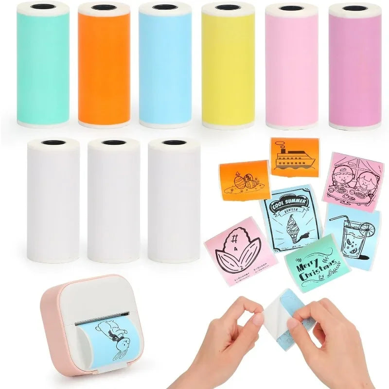 Mini Thermal Sticker Paper Rolls 25 x 57 mm (1.0 x 2.2 in) – Self-Adhesive Photo Paper for Mini Printers