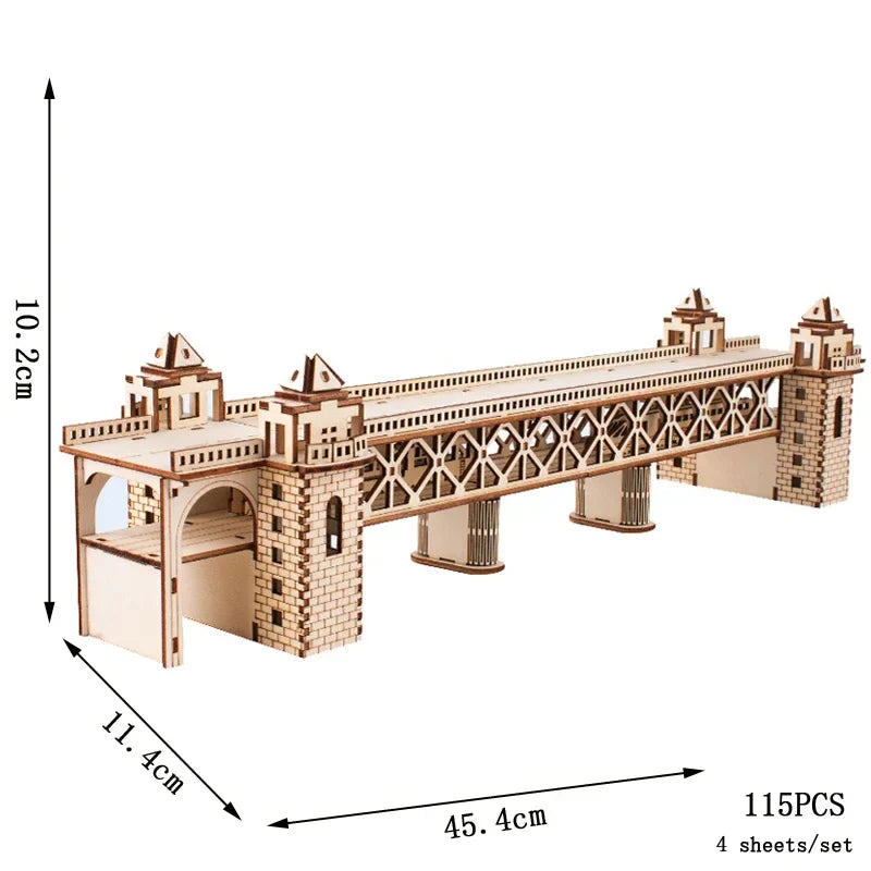 3D Wooden Tram Puzzle DIY Model Kit - Laser-Cut Retro Streetcar, Desk Decor Gift for Teens & Adults