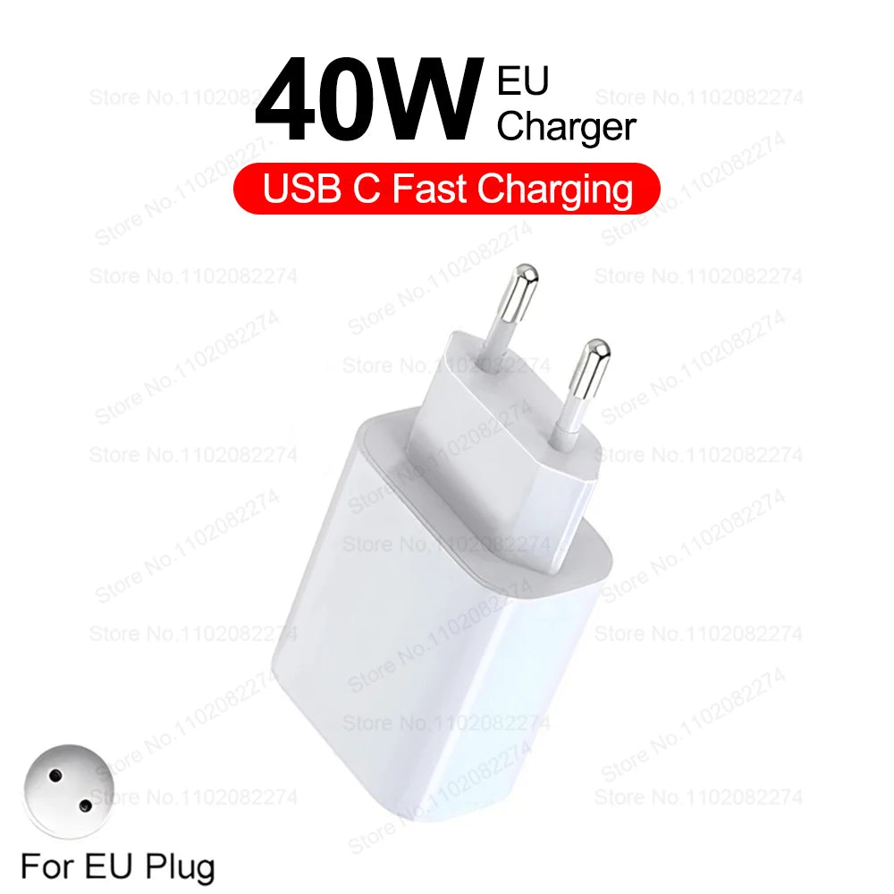 40W USB-C PD Fast Charger for iPhone - Single USB-C Port Rapid Charging
