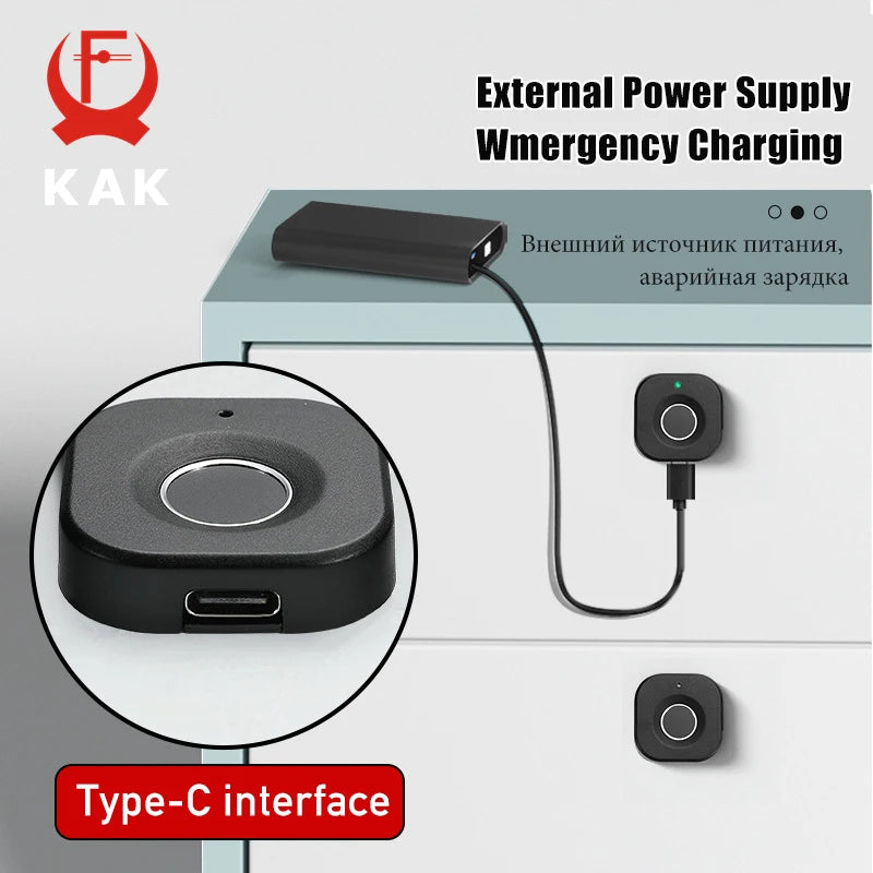 Biometric Fingerprint Cabinet & Drawer Lock Keyless Smart Lock Black — Anti-Theft, Long Standby