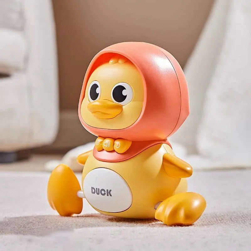 Baby Crawling Toys 3-Piece Duck Set - Infant & Toddler Interactive Moving, Walking & Dancing Toy with Lights for Tummy Time & Development