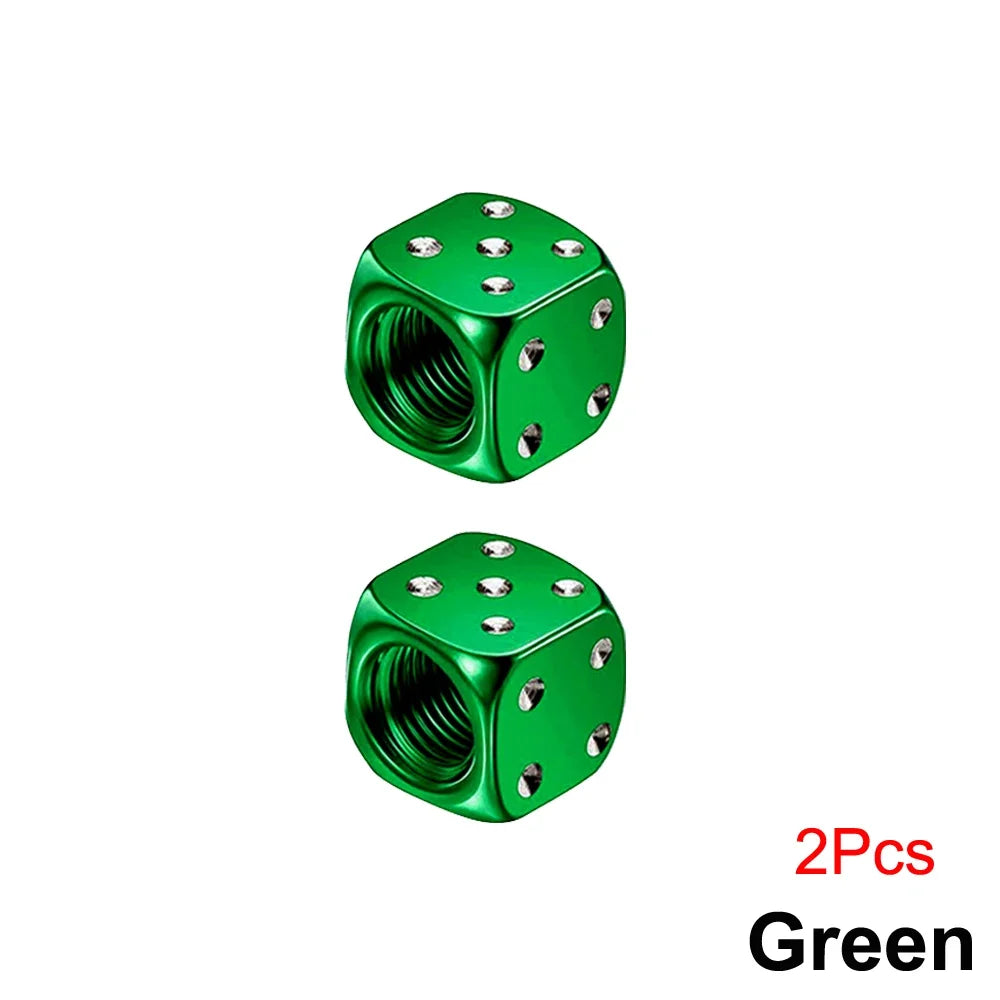 2/8-Pack Aluminum Dice Tire Valve Caps, Universal Wheel Stem Air Valve Covers for Car Truck Motorcycle Bike