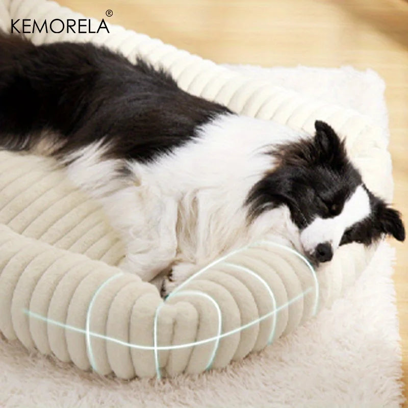Orthopedic Plush Dog Bed – High-Resilience Support Mattress for Small to Medium Dogs, All-Season Fluffy Pet Bed for Bedroom