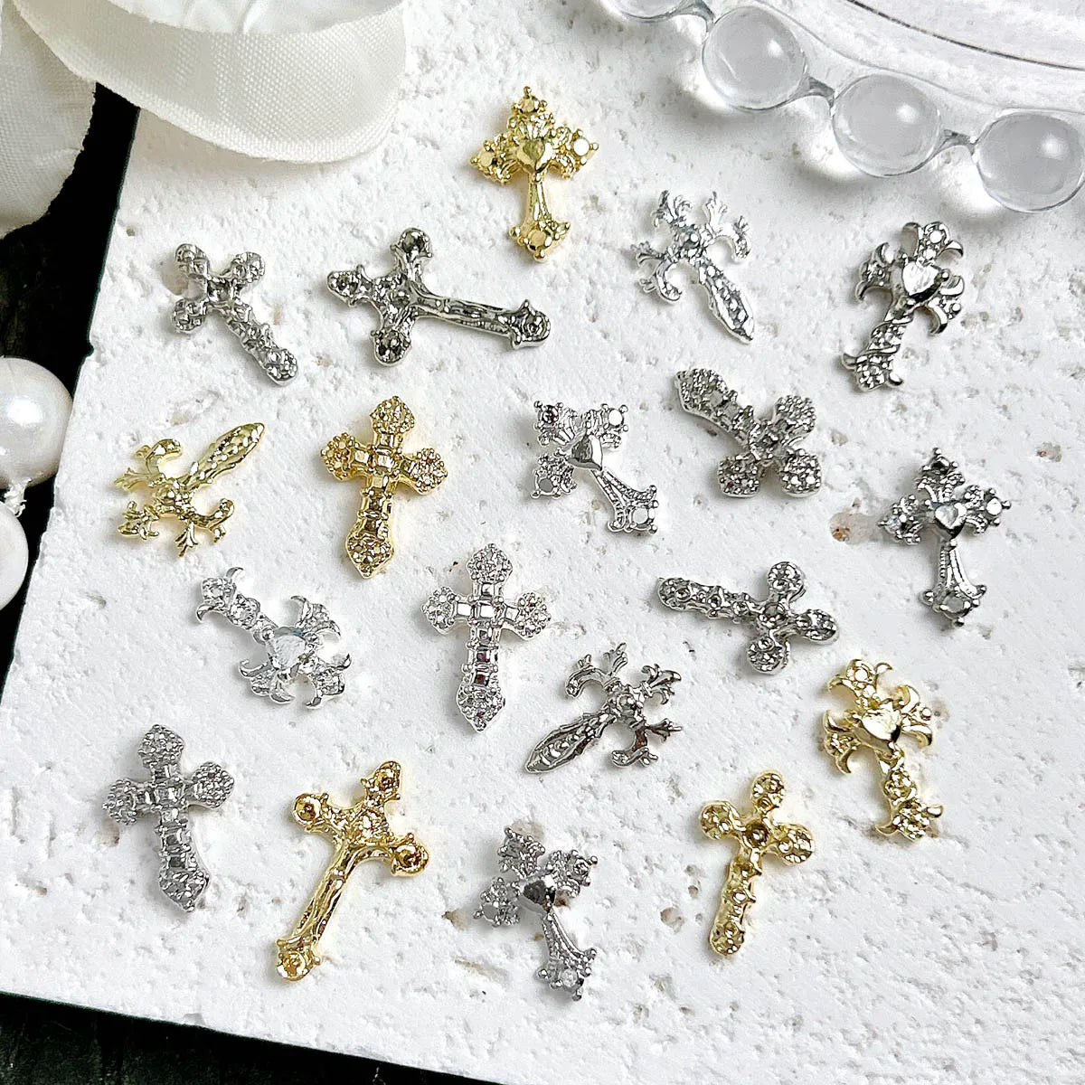 20-Pack 3D Cross Nail Charms for DIY Manicure view 4