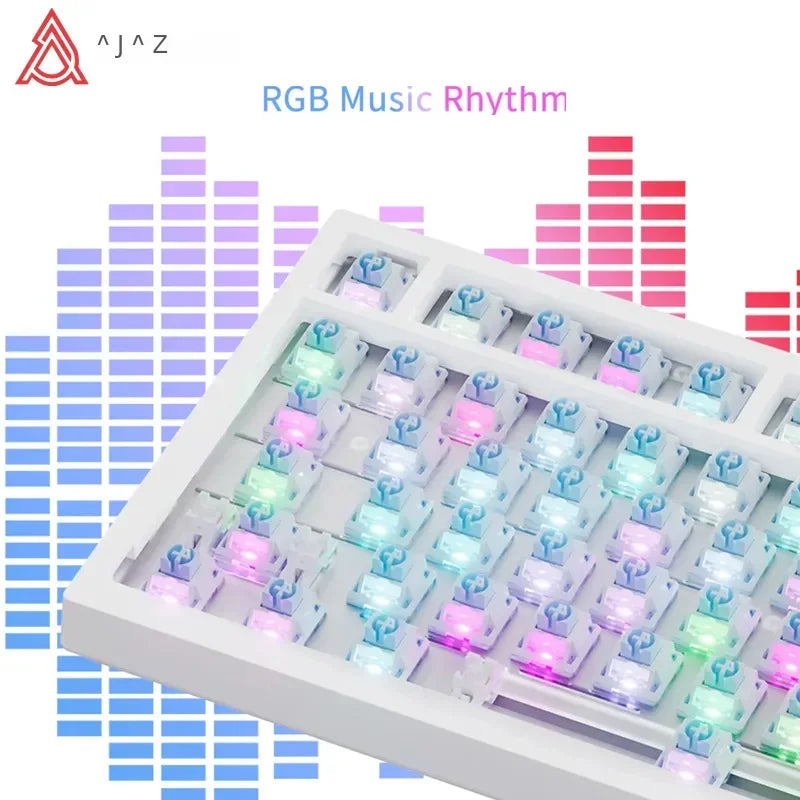 75% 82‑Key Hot‑Swappable Mechanical Gaming Keyboard — Tri‑Mode Wired/2.4GHz/Bluetooth, RGB, TFT Screen, Metal Volume Knob, USB Type‑C