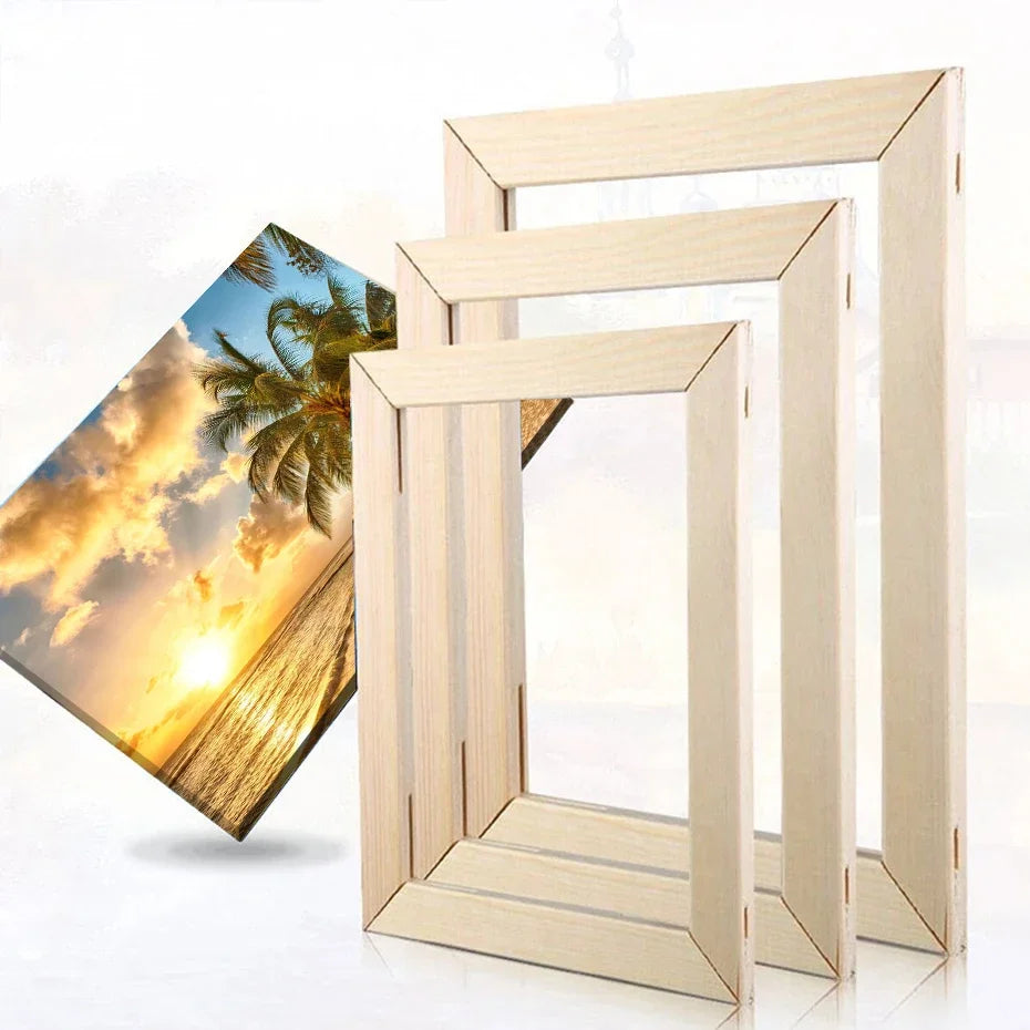 Wooden DIY Canvas Stretcher Frame Bars - Adjustable Picture Frame for Diamond & Oil Paintings, Posters & Wall Art