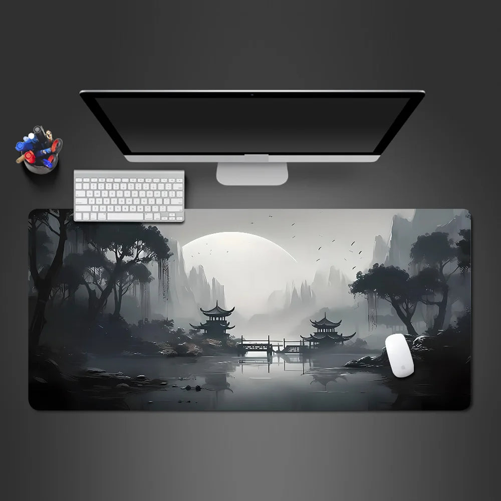 Sakura Cherry Blossom XXL Extended Gaming Desk Mat – 39.4 x 19.7 x 0.12 in (1000 x 500 x 3 mm) Keyboard & Mouse Pad, Non-Slip Stitched Edge