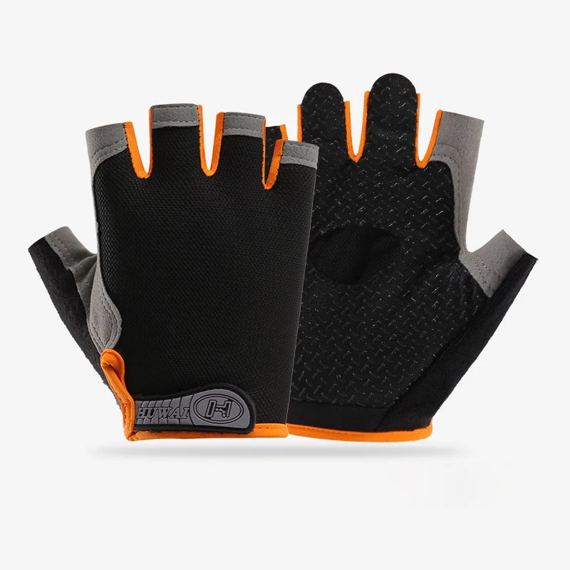 Fingerless Gym Gloves for Men & Women - Anti-Slip Breathable Workout & Cycling Gloves