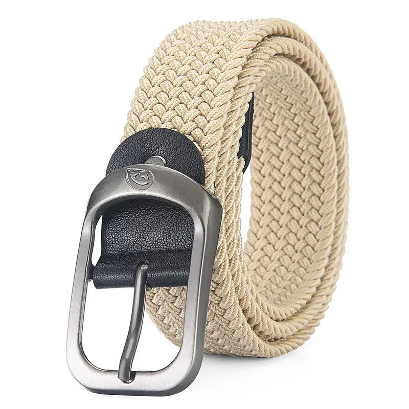 Woven Elastic No-Hole Belt – Unisex Stretch Adjustable Belt for Outdoor, Climbing & Work (3.3 cm / 1.3 in)