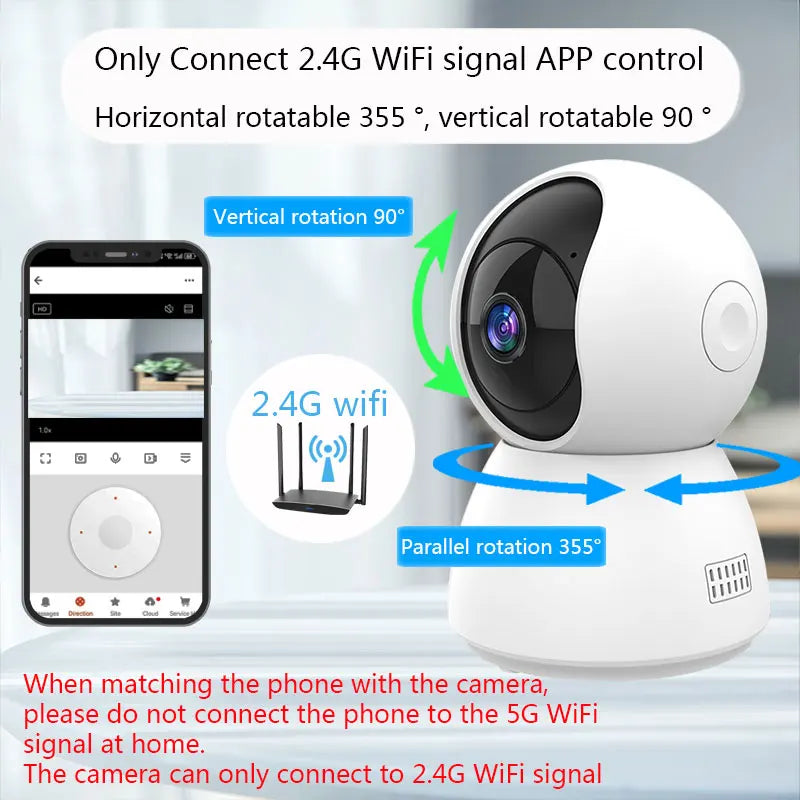 4MP WiFi Indoor PT Camera — Tuya Smart Home IP Security Camera with AI Auto Tracking, Two-Way Audio & Night Vision — Baby Monitor (2.4GHz)