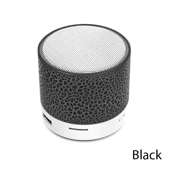 Wireless Bluetooth Speaker with Crack LED Light, USB & SD Card, Built-in Subwoofer — Portable Outdoor Music Player for Smartphone & Computer