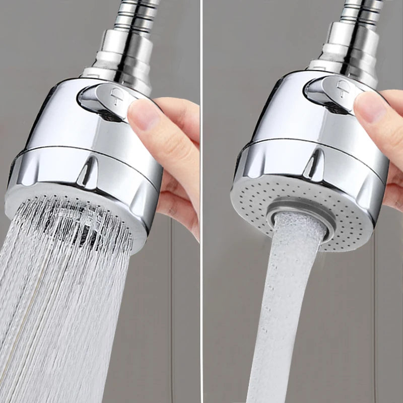 Universal 2/3-Mode Rotating Kitchen Faucet Adapter 360° Swivel Aerator Spray Nozzle, Water-Saving Tap Extender