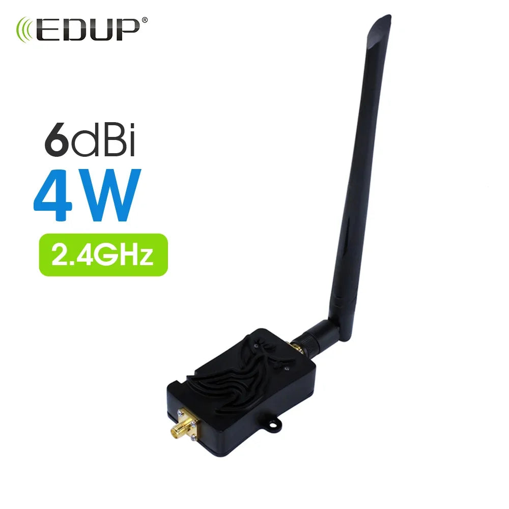 8W 2.4GHz Wi-Fi Signal Amplifier & Range Extender 802.11n — SMA Antenna Adapter (6 dBi, 39 dBm)