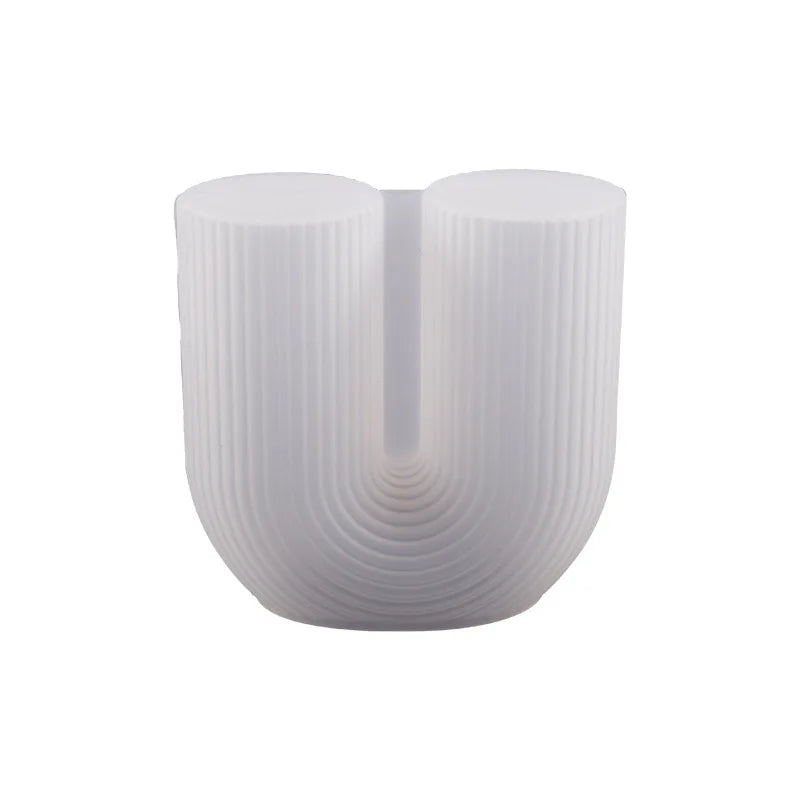 Striped U-Shaped Silicone Candle Mold, Geometric Arch Cylinder 8.5 cm (3.35 in) for DIY Rainbow Scented Candles