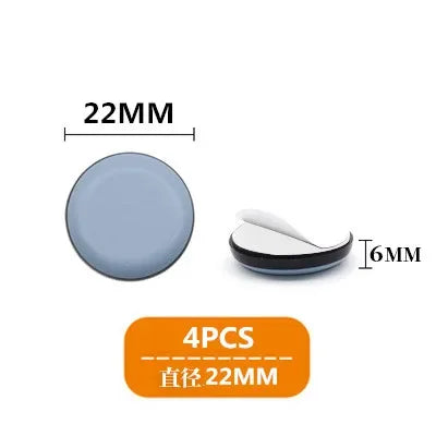 4-Pack Self-Adhesive Furniture Sliders PTFE Felt Floor Protectors - Anti-Scratch Glide Pads for Carpet, Wood, Tile