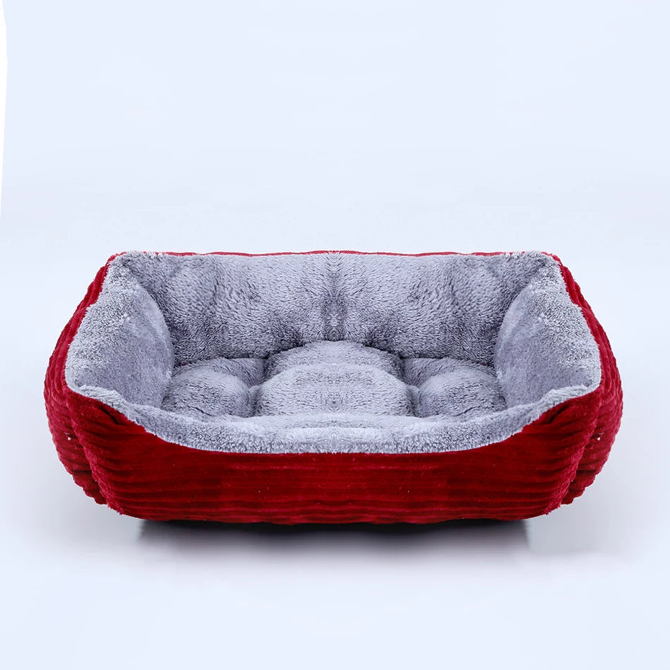 Plush Square Pet Bed for Dogs & Cats, Calming Kennel Sofa Cushion in Multiple Sizes (XS-XXL)