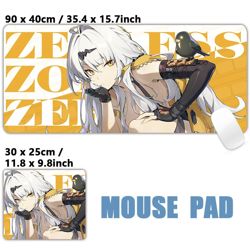 XXL Anime Gaming Mouse Pad – Hoshimi Miyabi & Evelyn Ellen Desk Mat, Large Keyboard Mousepad with Non-Slip Silicone Base
