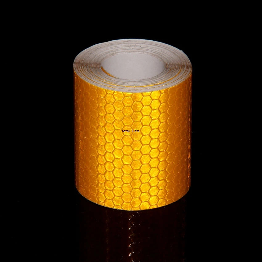 5cm x 3m (2 in x 9.8 ft) Reflective Self-Adhesive PVC Tape — Waterproof High-Visibility Warning Strip for Car, Bicycle & Motorcycle Helmet