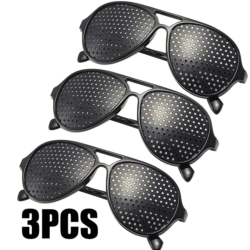 Pinhole Vision Glasses for Eyesight Improvement Anti-Myopia Astigmatism Correction Eye Fatigue Relief Unisex Black Frame